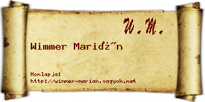 Wimmer Marián névjegykártya